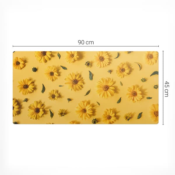 Glitslibende skrivebordsmåtte med blomstermønster 90x45 cm