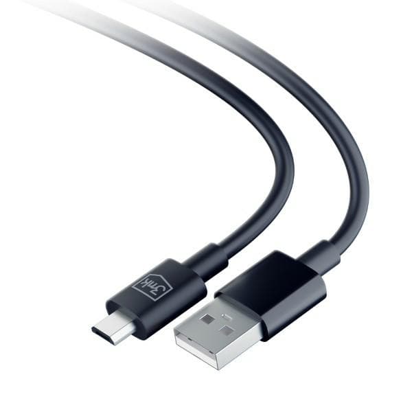 3MK Hyper USB-A till Micro USB-kabel, 1,2 m, 5 V, 2,4 A, svart