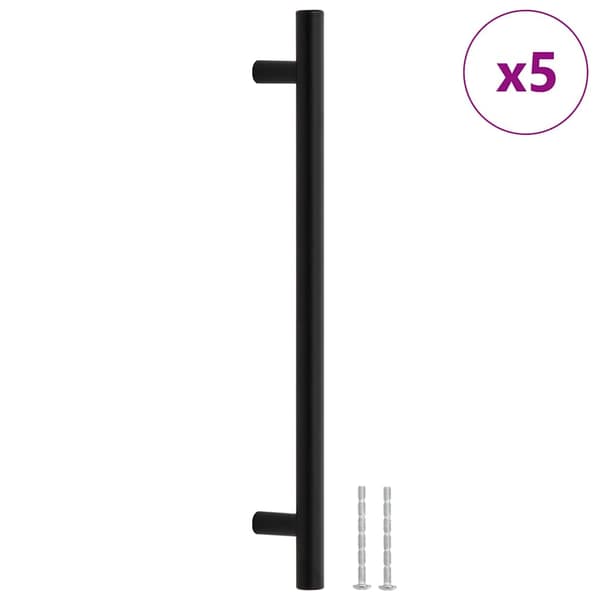 vidaXL skabsgreb 5 stk. sort 192 mm rustfrit stål