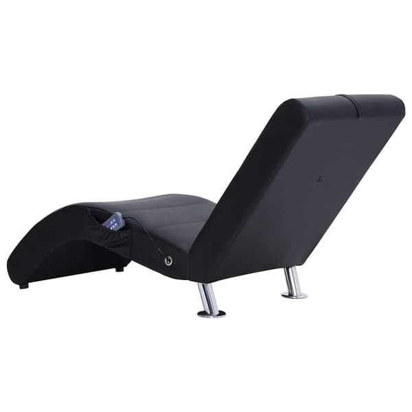 vidaXL massagechaiselong med hynde, sort, kunstlæder