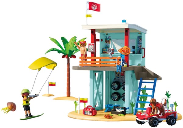 Playmobil Livreddertårn og Strandvogn Børnelegetøjssæt (71903)