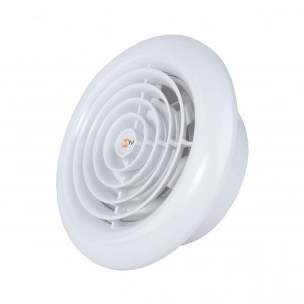 Ventilator MM 100 Standard Rund Blank Hvid Kort Stik