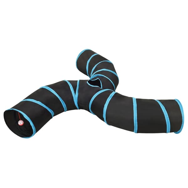 vidaXL tresidet kattetunnel sort og blå 25 cm polyester