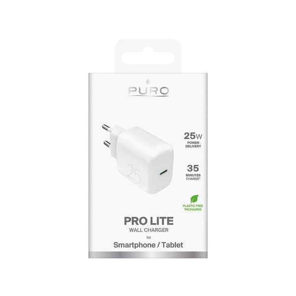 USB-C strømforsyning 25W vægoplader - Hvid