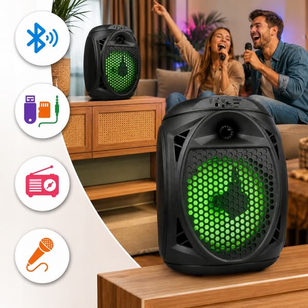 [paczc] Bärbar Bluetooth Karaoke-högtalare med mikrofon N50