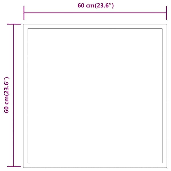vidaXL Badrumsspegel med LED, 60x60 cm
