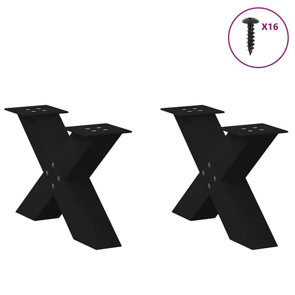 vidaXL sofabordsben, 2 stk., sort, 60x(30-31) cm, stål