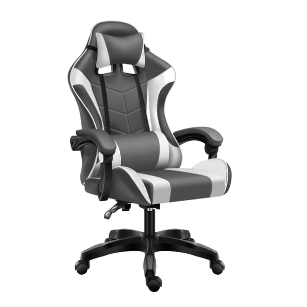 Game Extreme gamingstol, øko-læder, grå og hvid, FG-018