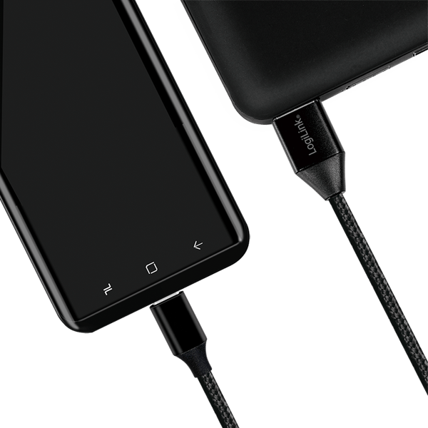 USB 2.0 Typ-C till USB-A-kabel 1 m LogiLink hållbar snabb dataöverföring