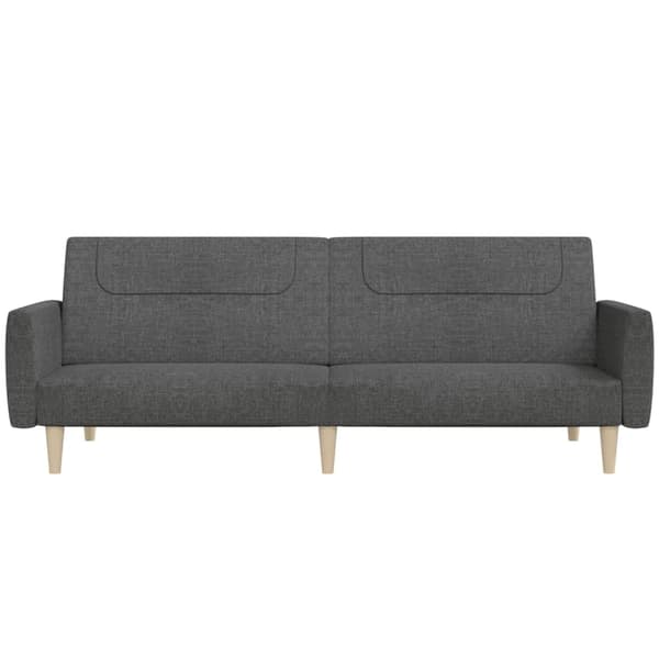 vidaXL 2-sits bäddsoffa, mörkgrå, klädd i tyg