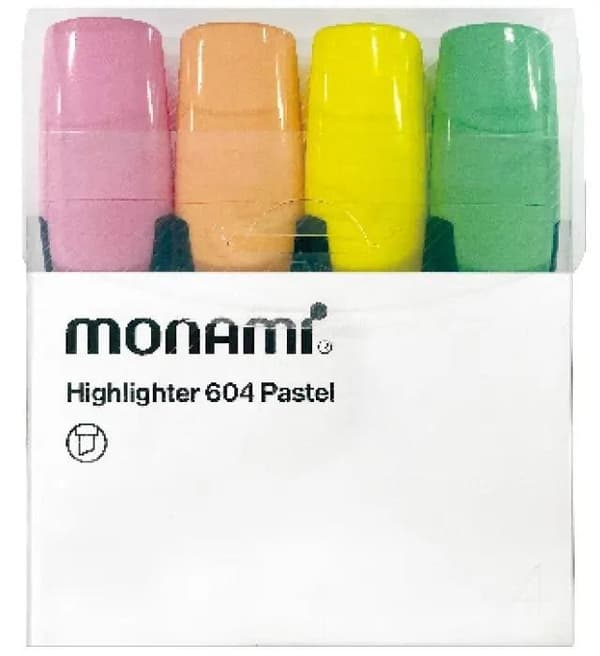 Highlighter 604 4 farver pastel MONAMI