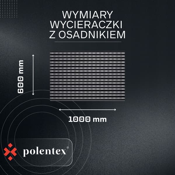 POLENTEX ALUMINIUM DØRMASTER C22, BØRSTE/SORT GUMMI 100x60 + SEDIMENTBOX