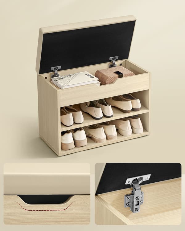Beige skoskab med opbevaring