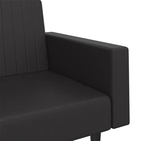 vidaXL 2-personers sofa, sort, kunstlæder