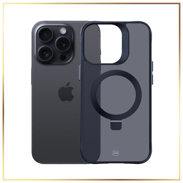 3mk Smoke Case Mag&Stand cover til iPhone 15 Pro Max