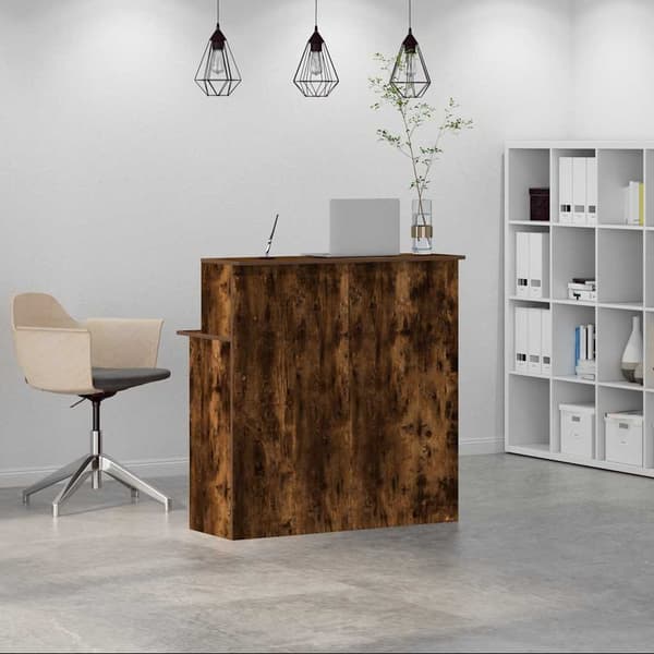 vidaXL receptionsdisk røget eg 100x50x103,5 cm limet træ