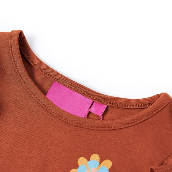 Børne langærmet T-shirt, cognac, 116