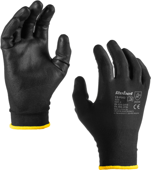 Rebel Electro CS-P002 polyuretan arbetshandskar storlek 8 M 12 st.