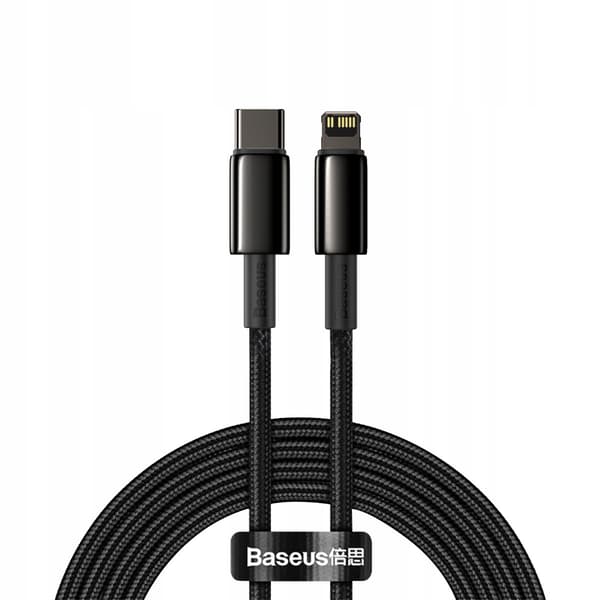Baseus Tungsten PD USB-C - Lightning-kaapeli 2,0 m Musta 20W