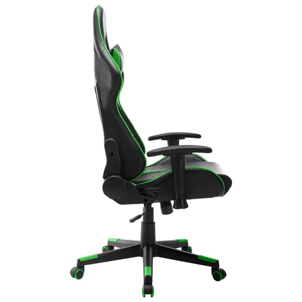 vidaXL gamingstol, sort og grøn, kunstlæder