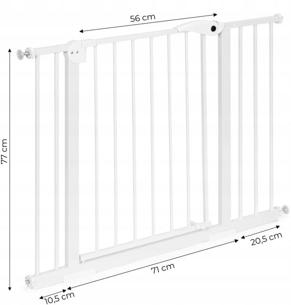 EcoToys metalsikkerhedsbarrierer til trapper og døre, hvid, 74-105 cm