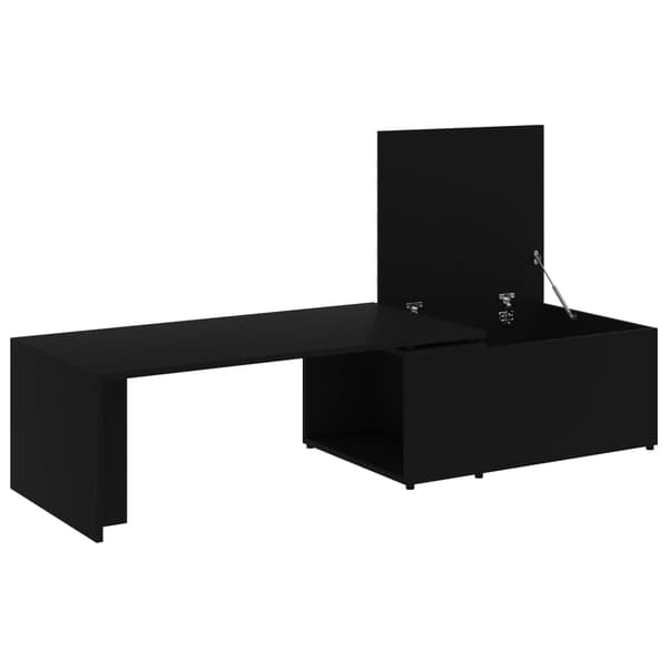 vidaXL sofabord, sort, 150x50x35 cm, spånplade