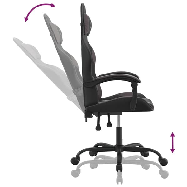 vidaXL Gamingstol, svart och grå, konstläder