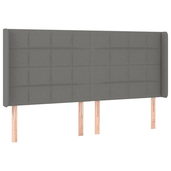 vidaXL Vingad nackstöd mörkgrå 183x16x118/128 cm tyg