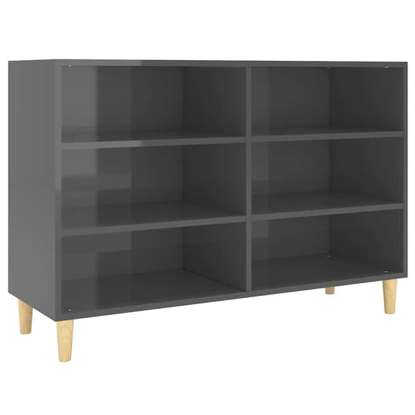 vidaXL Högglansgrått skåp 103,5x35x70 cm