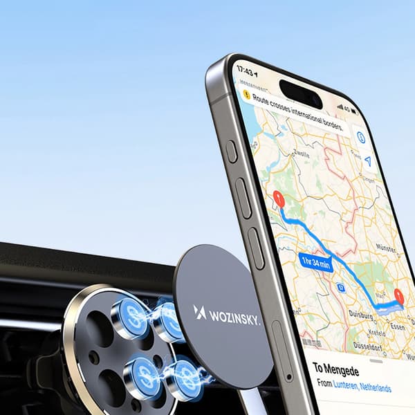 Magnetisk telefonholder til bilens ventilationsåbning, sort