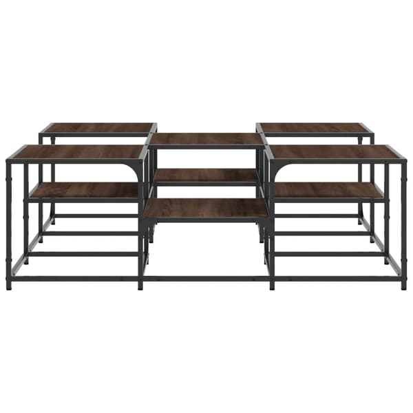 vidaXL sofabord brunt egetræ 121x121x40 cm