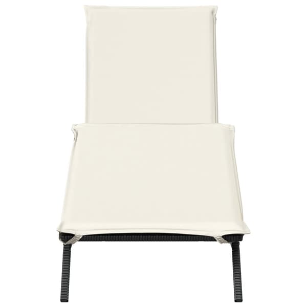 vidaXL liggestol med hynde, sort, polyrattan