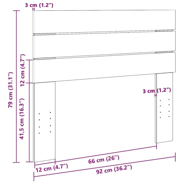 vidaXL sengegavl 90 cm massivt egetræ