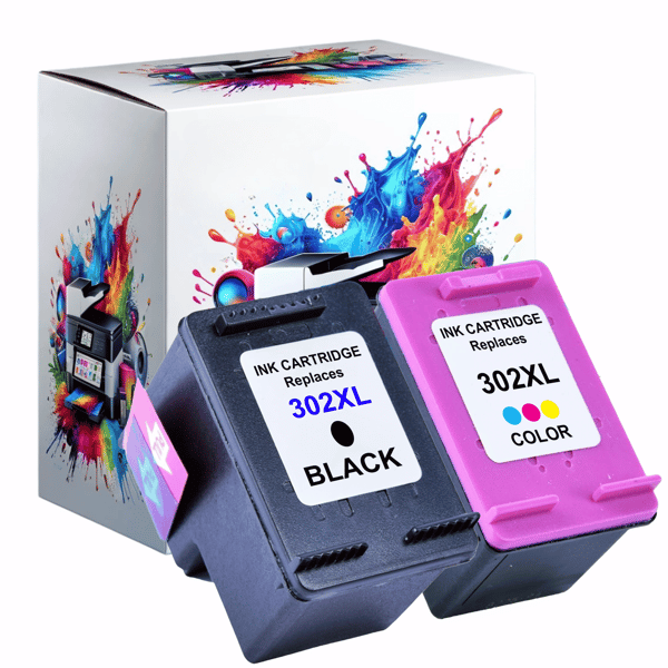 2x blækpatroner til HP GP-H302XL sort+CMY