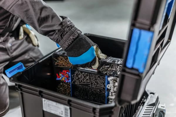 Hoegert Technik modulær værktøjskasse med 2 arrangører