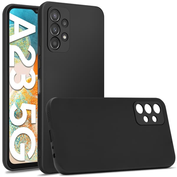 MAT BLØDT SORT ETUI til Samsung Galaxy A23 5G + 9H GLAS