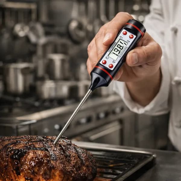 Elektronisk kökstermometer med digital sond för grillning av vin, kött, vatten