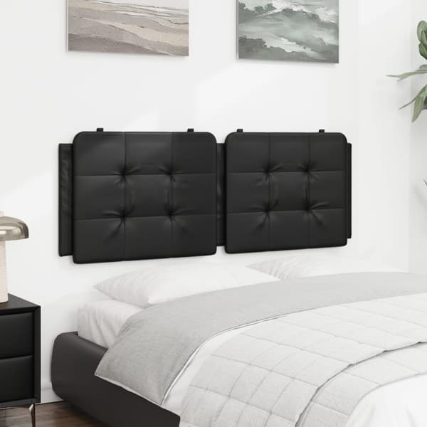 vidaXL hovedgærdehynde, sort, 120 cm, kunstlæder