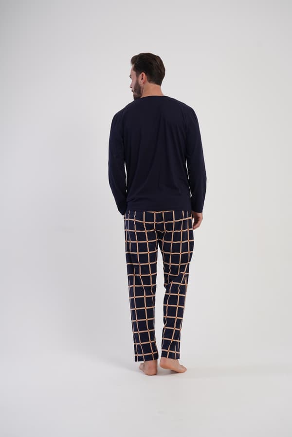 Herrpyjamas i bomull Vienetta 1XL långärmade långbyxor Loose Nice