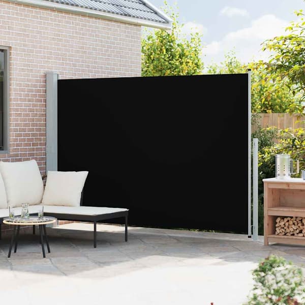 vidaXL udtrækkelig sidemarkise til terrasse 200x300 cm sort