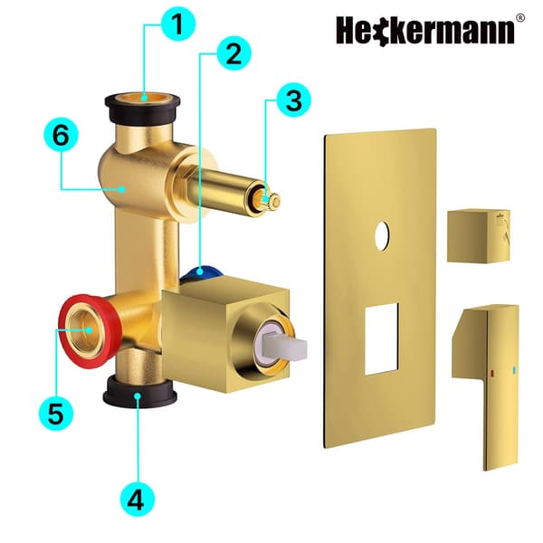 Heckermann MS-25602 Guldfärgad inbyggd duschset
