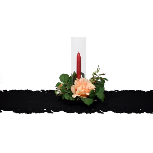 Sort filtbordløber 30x118cm