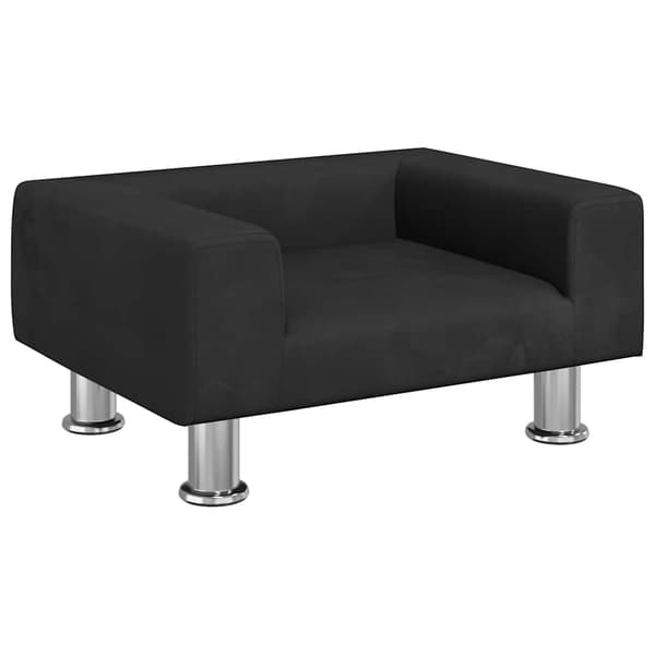 vidaXL Barnsoffa, svart, 50x40x26,5 cm, sammet