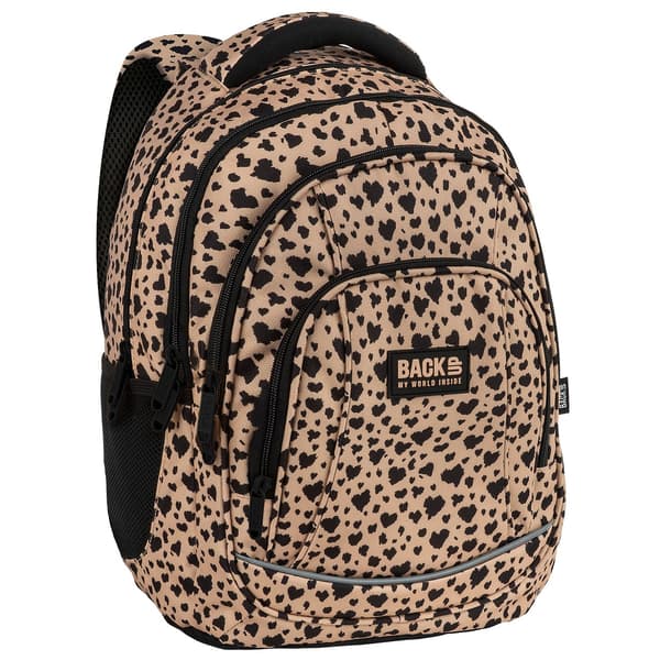 Backup Leopard Beige Ungdomsskolerygsæk til Piger