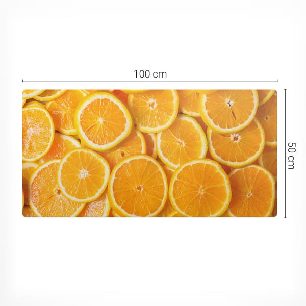 Antiskridtskrivebordsmatte med citruskivemønster 100x50 cm
