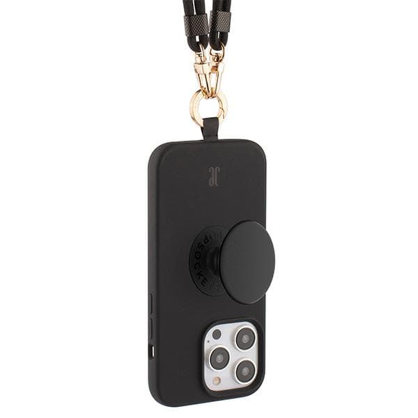 Just Elegance 3in1 PopGrip -kotelo iPhone 15 Prolle, musta