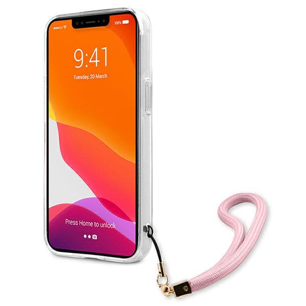Guess Camo Strap Collection-etui til iPhone 13 Pro / 13, lyserød