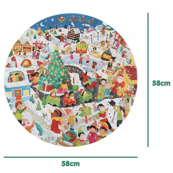 BOPPI, 58 cm pyöreä palapeli - Joulu, 150 palaa