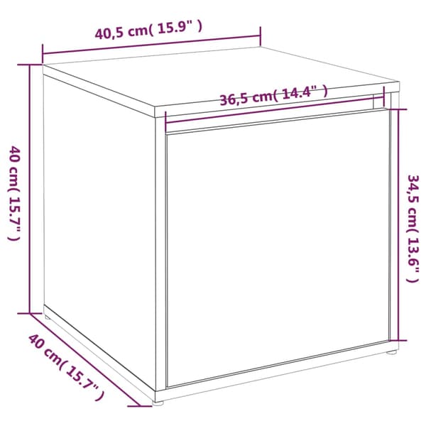 vidaXL Sittpuff med låda vit 40,5x40x40 cm träbaserat material