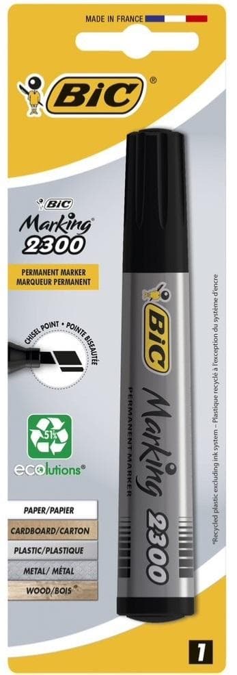 Markeringsmarkør 2300 Ecolutions mejslet sort BIC